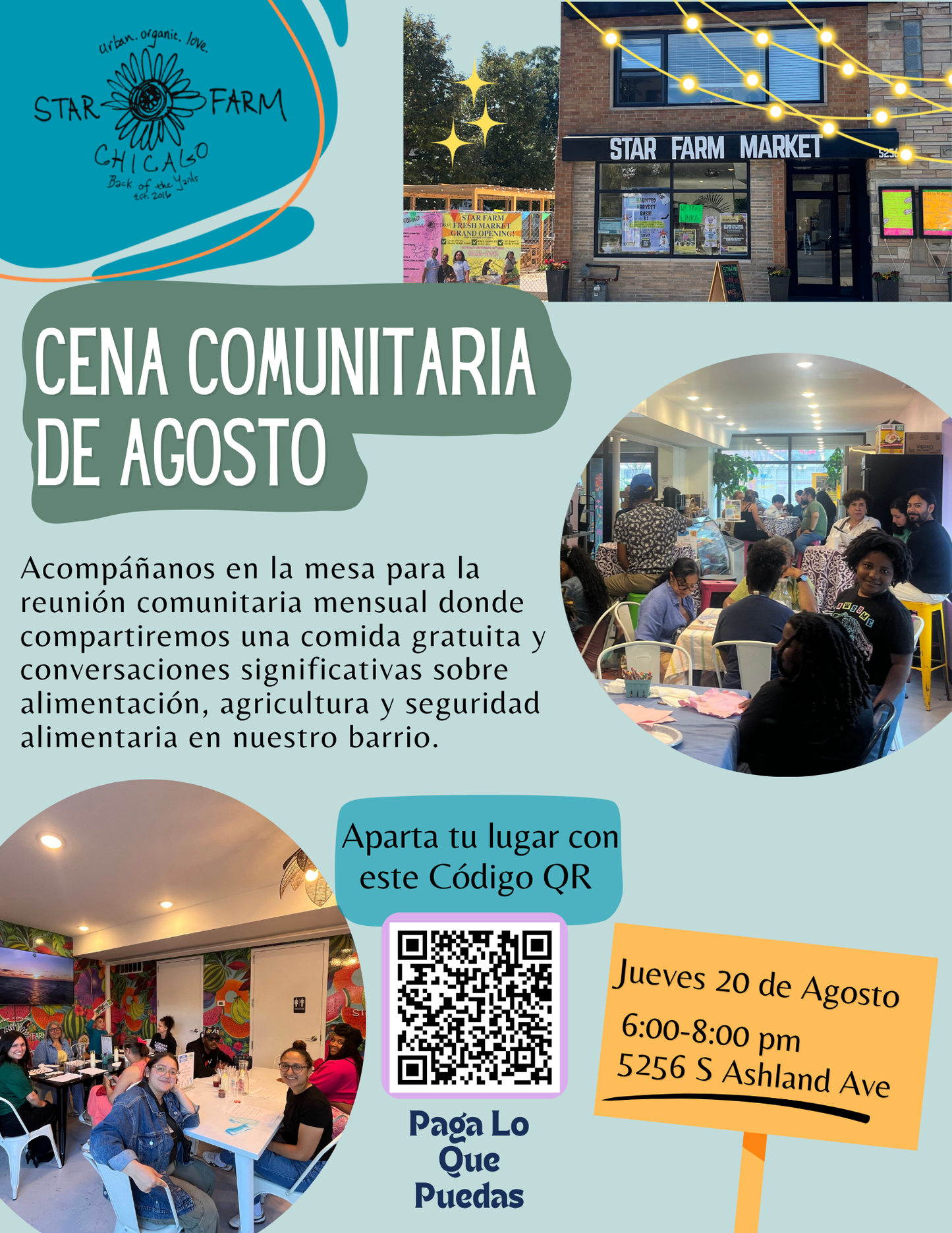 August Community Dinner Ticket (Sliding Scale)